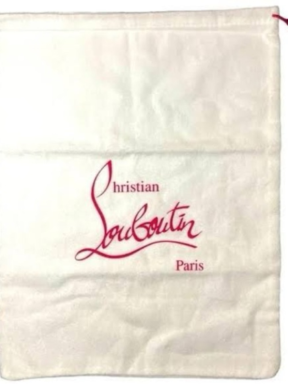 Christian Louboutin White Dust Bag with Pink Logo